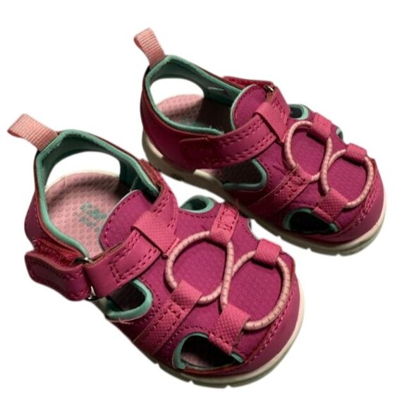 Carters Just One You Baby Sandals Pink Summer Shoes Sz 4 - Picture 1 of 6